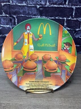 Vintage 1989 McDonalds Hamburger University Melamine Plate